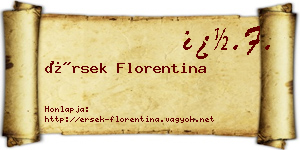 Érsek Florentina névjegykártya
